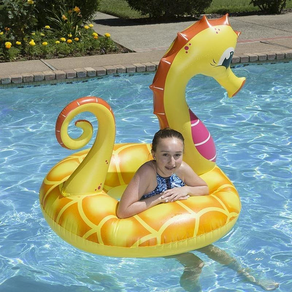 Poolmaster Yellow Seahorse Inflatable Tube 48 | Badetücher