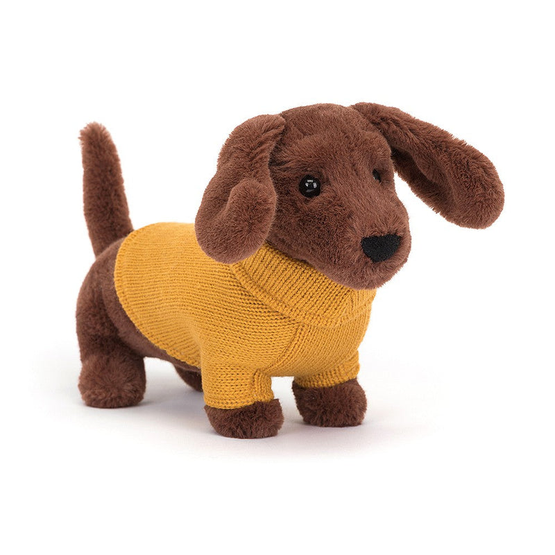 Cats And Dogs - Jellycat Sweater Sausage Dog Yellow 6"