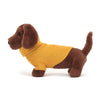 Cats And Dogs - Jellycat Sweater Sausage Dog Yellow 6"