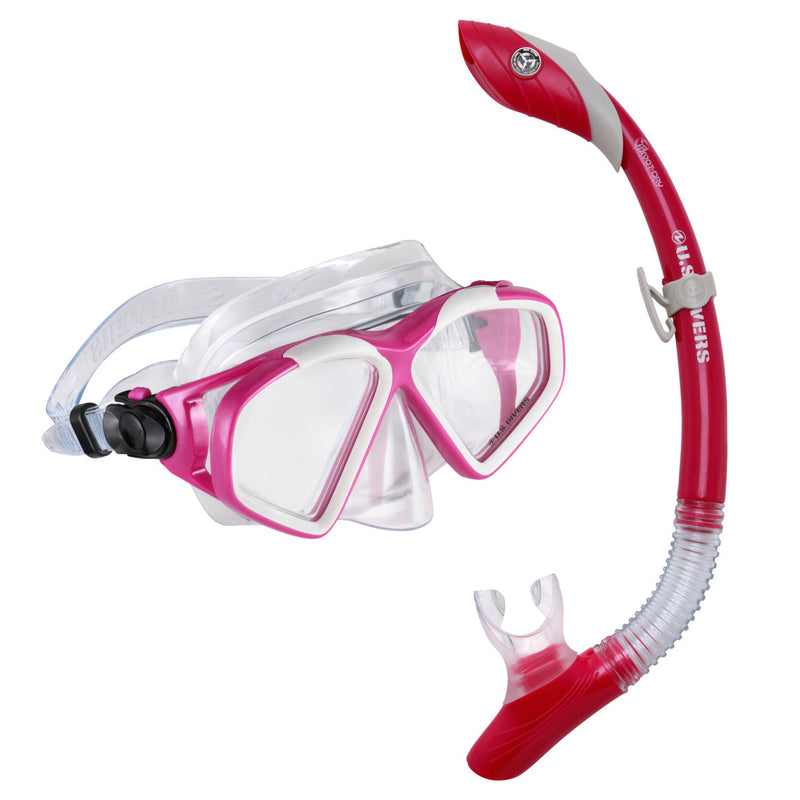 Mask And Snorkel Set - U.S. Divers Cozumel LX Mask & Snorkel Set- Berry/Grey