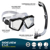 Mask And Snorkel Set - U.S. Divers Sideview II LX Mask + Snorkel Set- Teal/Silver