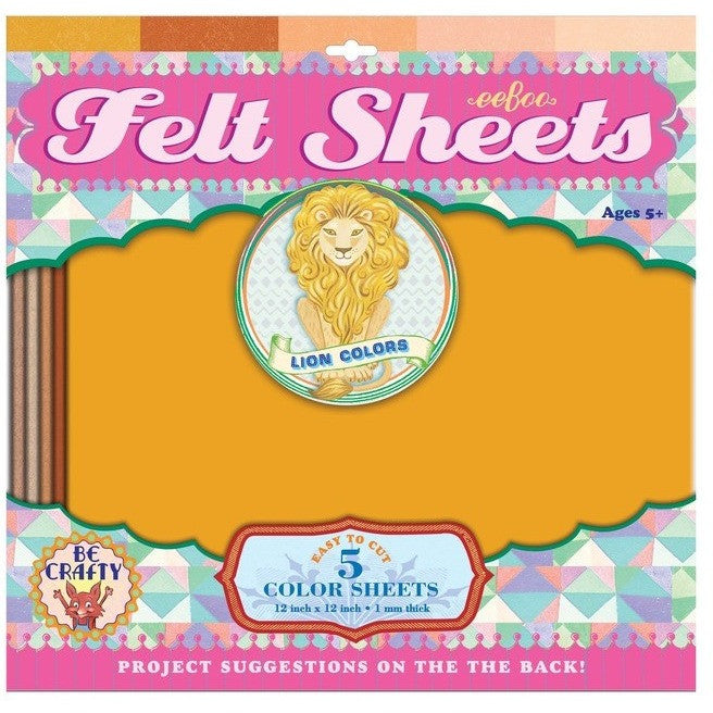 eeBoo Felt Sheets- 5 Pack