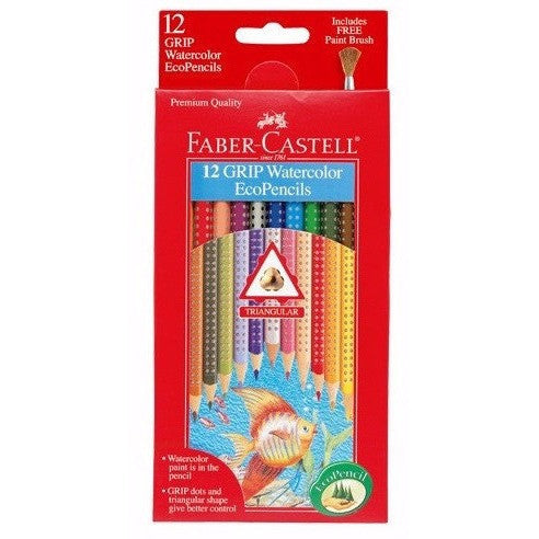Faber-Castell Grip Watercolor EcoPencils - Art supplies - Anglo Dutch Pools and Toys