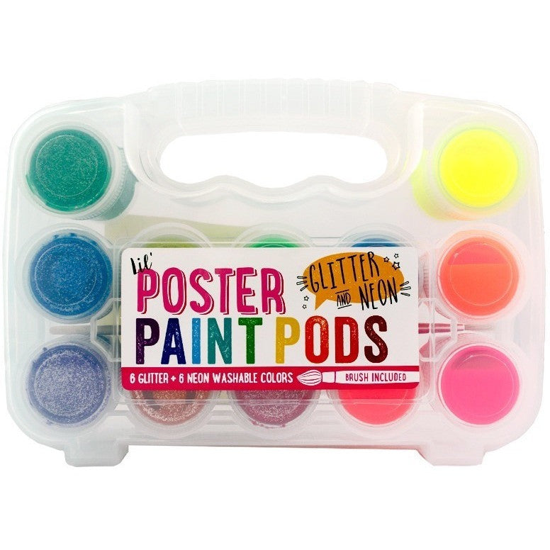International Arrivals lil' Poster Paint Pods- Glitter & Neon - Art Supplies - Anglo Dutch Pools and Toys