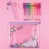 Art Supplies - Make It Real Butterfly Glitter Pouch And 12pk Pen Set