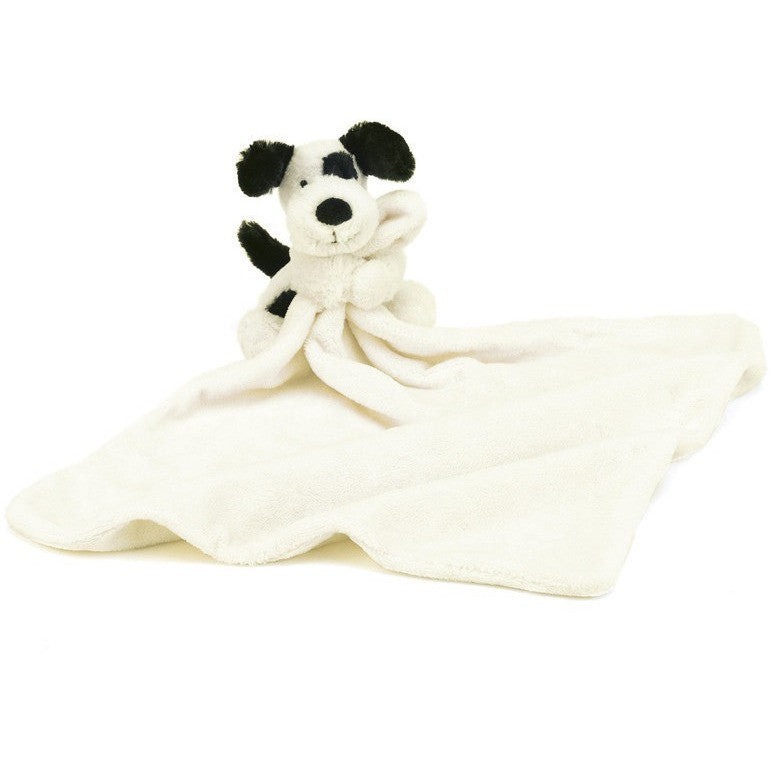 Jellycat Bashful Black & Cream Puppy Soother 13" - Baby and Infant Plush Items - Anglo Dutch Pools and Toys