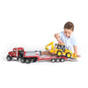 Bruder Mack Granite Flatbed Truck with JCB Loader Backhoe