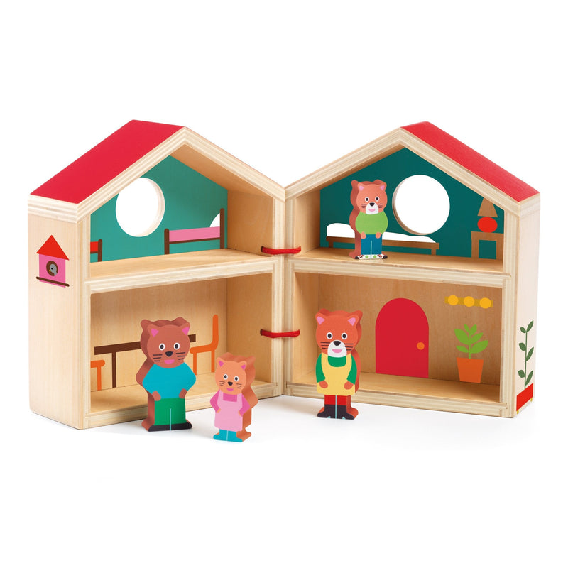 Dollhouses & Furniture - Djeco Minihouse Wooden Dollhouse Set