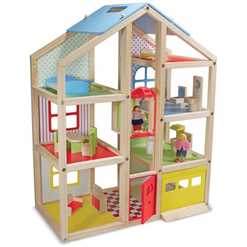 Melissa & Doug Hi-Rise Wooden Dollhouse and Furniture Set- - Anglo Dutch Pools & Toys  - 1
