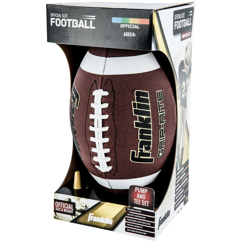 Franklin Official-GRIP-RITE Pump & Tee Football Set - Footballs - Anglo Dutch Pools and Toys