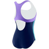 Speedo Girls' Mesh Splice Thick Strap (7-16)- Navy/Purple