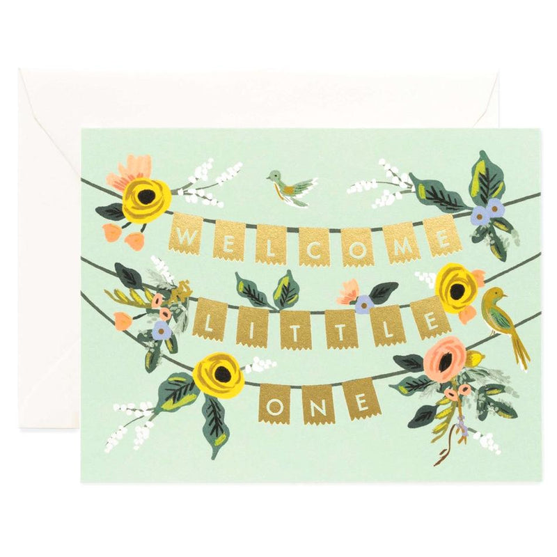 Greeting Cards - Welcome Garland Baby Greeting Card