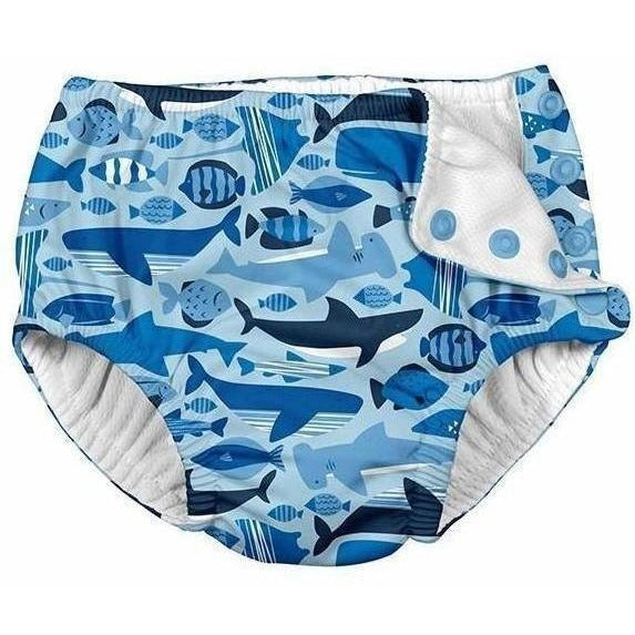 i Play Fun Snap Reusable Swimsuit Diaper- Blue Undersea