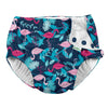 Infant Swim Diapers - I Play Fun Snap Reusable Swimsuit Diaper- Navy Flamingos