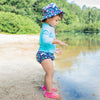 Infant Swim Diapers - I Play Fun Snap Reusable Swimsuit Diaper- Navy Flamingos