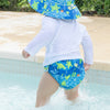 Infant Swim Diapers - I Play Fun Snap Reusable Swimsuit Diaper- Royal Blue Turtle Journey
