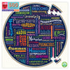 eeBoo 100 Great Words 500 Piece Round Puzzle