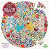 eeBoo Blue Bird Yellow Bird 500 Piece Round Puzzle