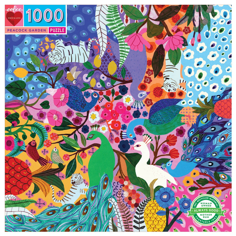 eeBoo Peacock Garden 1000 pc Puzzle