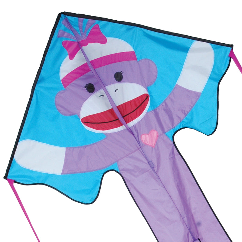 Kites - Premier Kites Large Easy Flyer Kite - Purple Sock Monkey