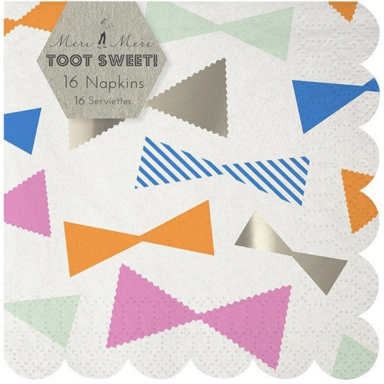 Meri Meri Toot Sweet Bow Pattern Small Napkin - Napkins - Anglo Dutch Pools and Toys