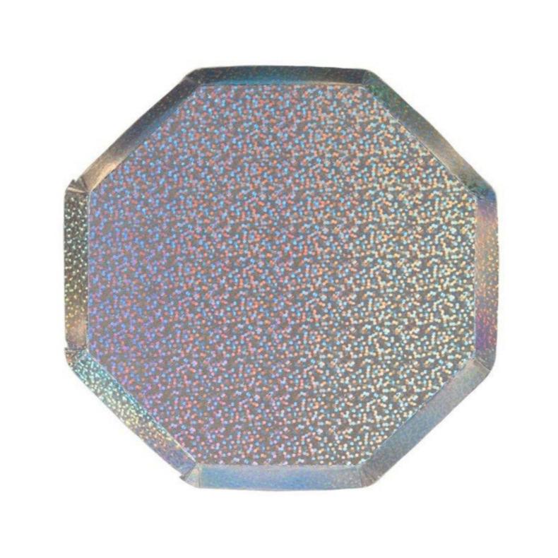 Party Plates - Meri Meri Silver Sparkle Side Plates