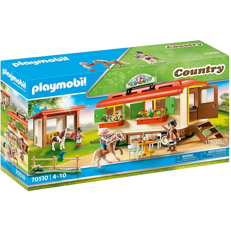 Playscapes - Playmobil 70510 Pony Shelter With Mobile Home