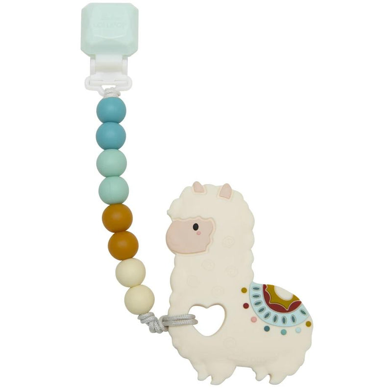 Rattles And Teethers - Loulou LOLLIPOP Gem Llama Silicone Baby Teether Holder Set