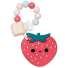 Rattles And Teethers - Loulou LOLLIPOP Gem Strawberry Silicone Teether With Holder Set