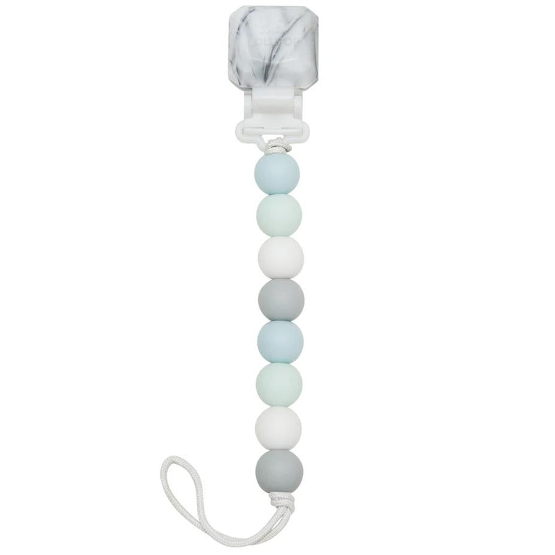 Rattles And Teethers - Loulou LOLLIPOP Lolli Gem Silicone Pacifier Clip - Blue Mint