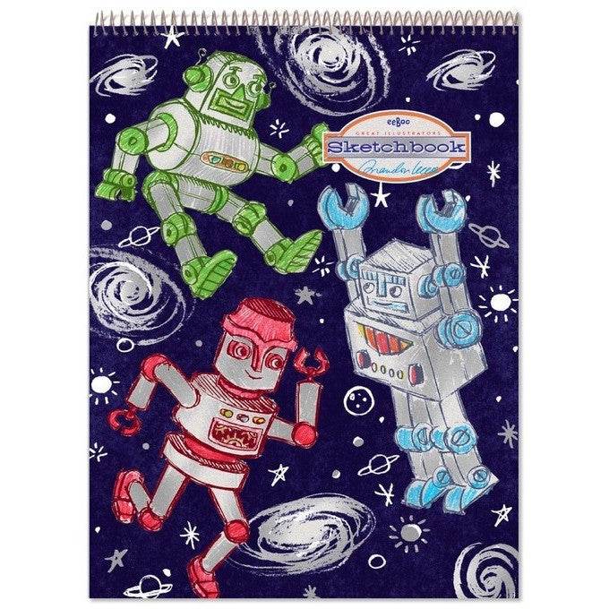 eeBoo Silver Robots Sketchbook - Sketchbooks - Anglo Dutch Pools and Toys