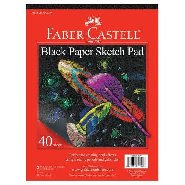 Faber-Castell Black Paper Sketch Pad - Sketchbooks - Anglo Dutch Pools and Toys
