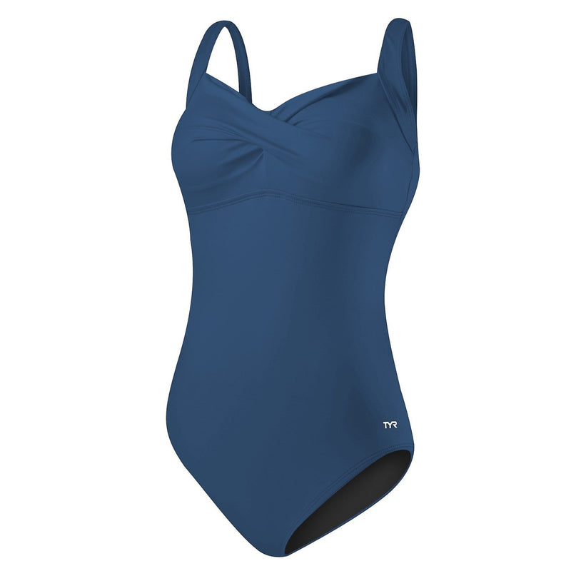 TYR Solid Twisted Bra Controlfit Swimsuit- Storm