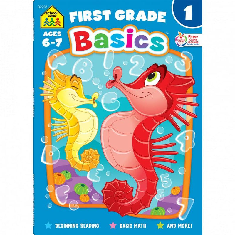 Workbooks And Flashcards - School Zone First Grade Basics Workbook