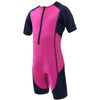 Youth Wetsuits And Rash Guards - Aqua Sphere Stingray HP, Short Sleeve- Pink & Navy Blue